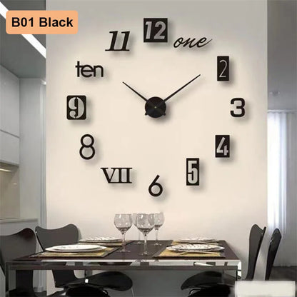 90 To 120cm Large-sized 3D Number Poster Wall Clock