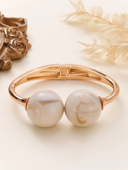 Acrylic Resin Open Bangle Double Balls Beads Adjustable Multi Colors  Bracelets