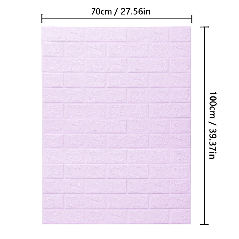 70cm*1m  3D Brick Pattern Wallpaper DIY Waterproof