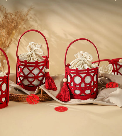 Candy Bags Red Chinese Style Felt Handbag