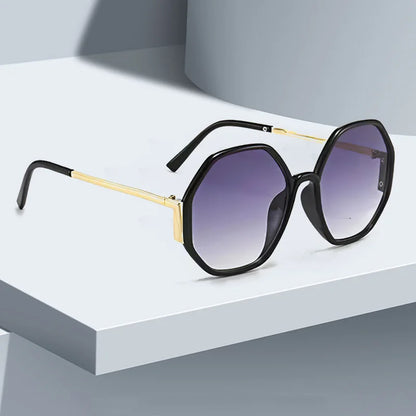 Geometric Multi-color Semi-circular Frame Semi Transparent Sunglasses