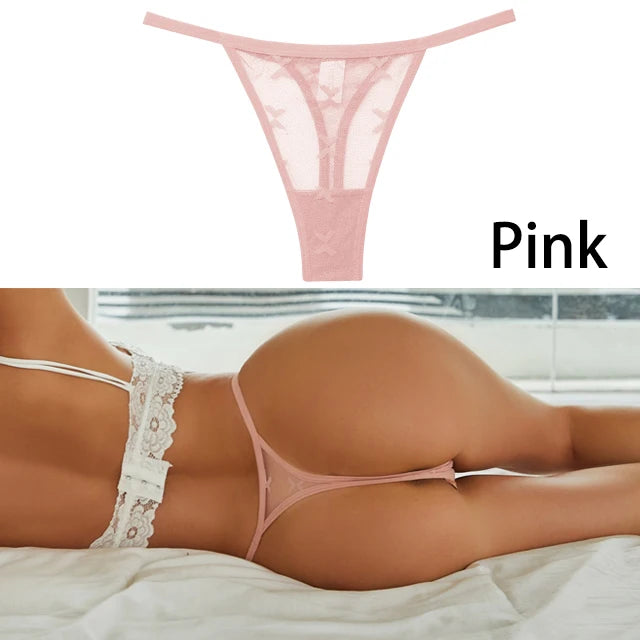 S-XL Sexy G String Thong Mesh Perspective Panties Low Waist Lingerie