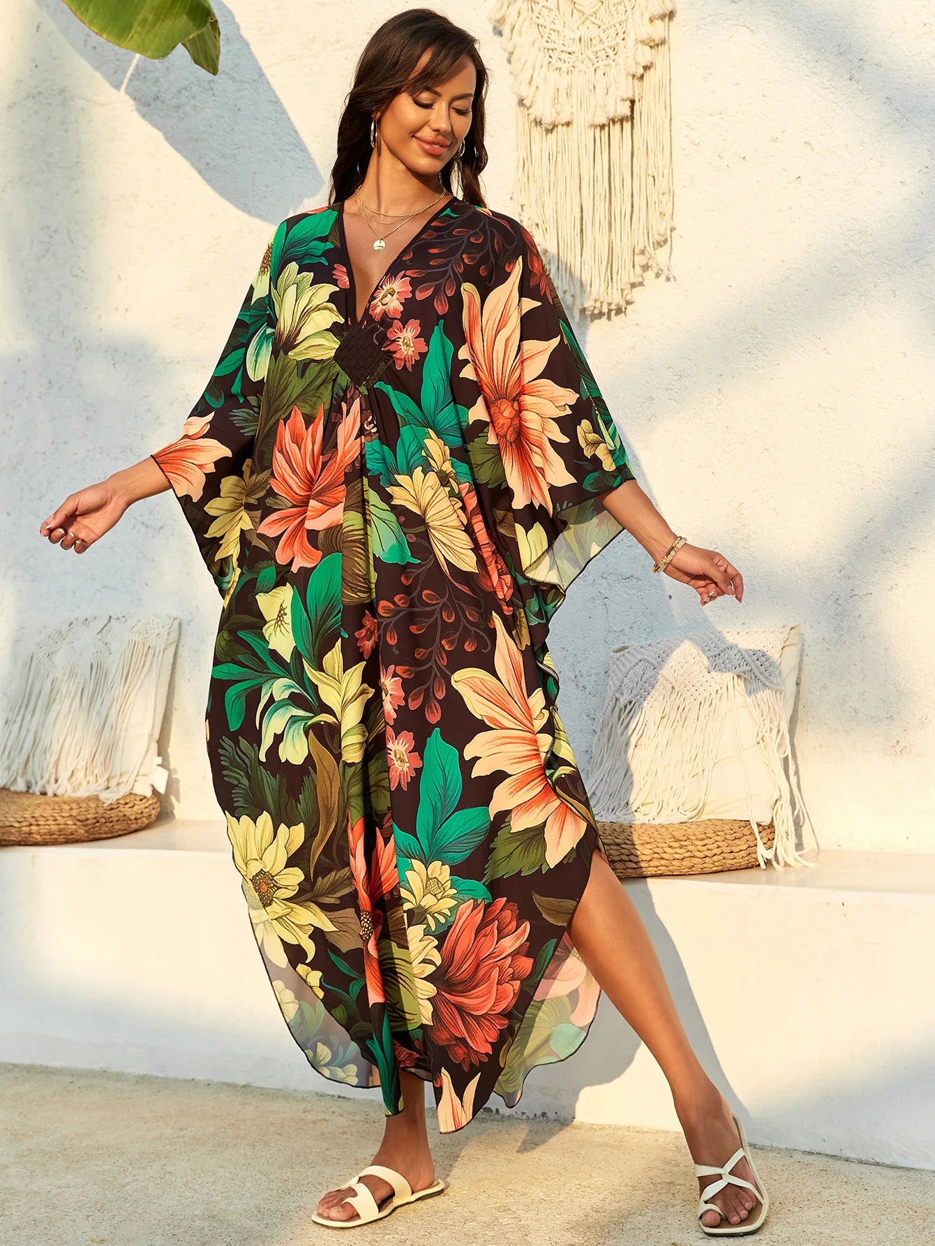 Stylish Caftans Plus Size Beach Cover Up Swimsuit Dresses