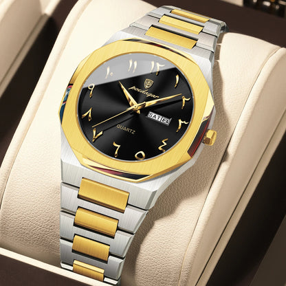 Elegant Quartz Stainless Steel Luxury Wristwatch