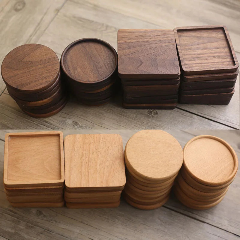 1PCS Solid Walnut Wood Coaster