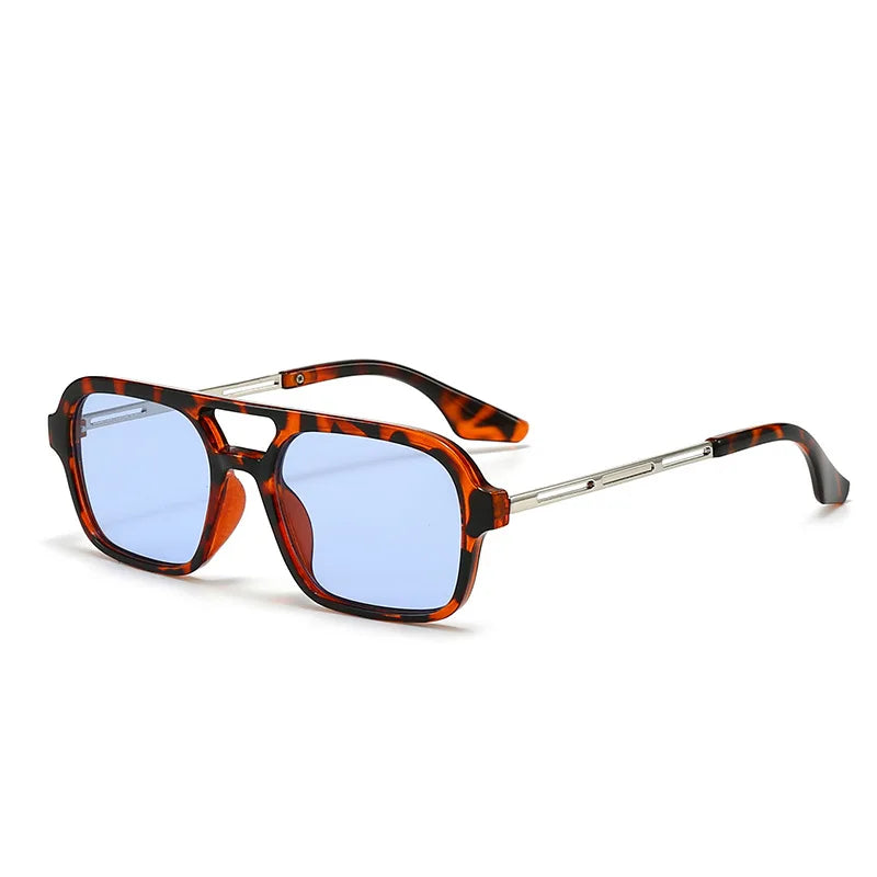 Metal Frame Square Black Rectangle Sunglasses