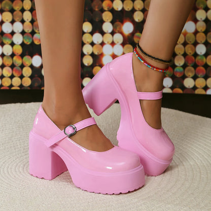 High Heels Mary Jane Chunky Shoes