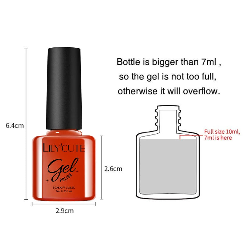 7ml Gold Sparkling Glitter Gel Nail Polish UV Gel Soak off UV LED Nail Gel Varnish