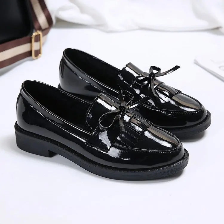 Leather British Tassel Casual Flat Shoes