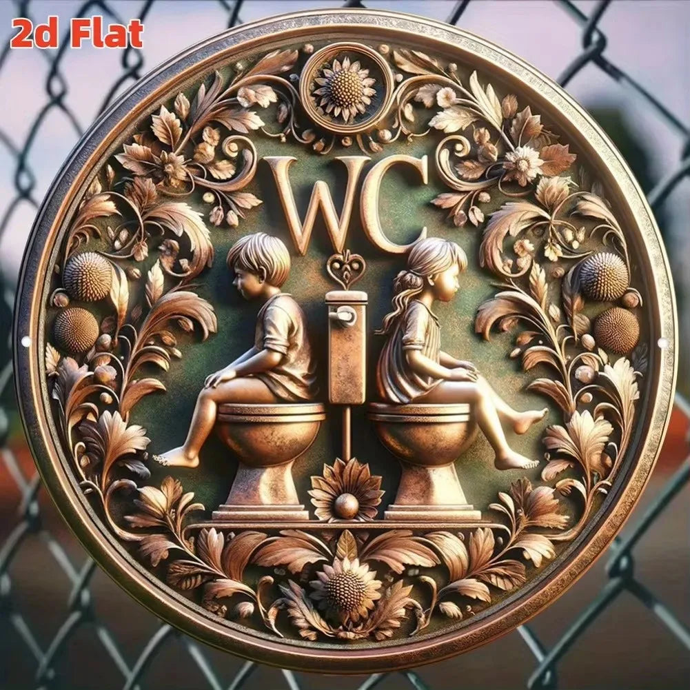 Golden Shower Head Sign  Bathroom Decor