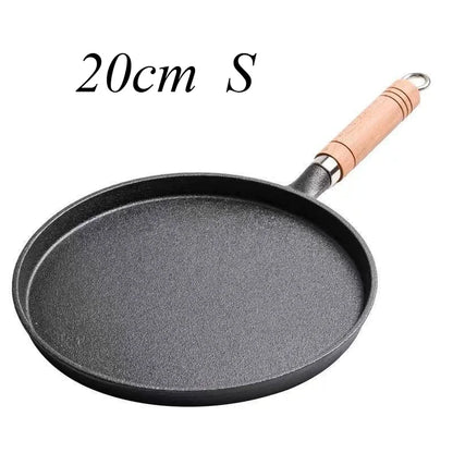 20cm Cast Iron Skillet Uncoated Pre Seasoned Frying Pan