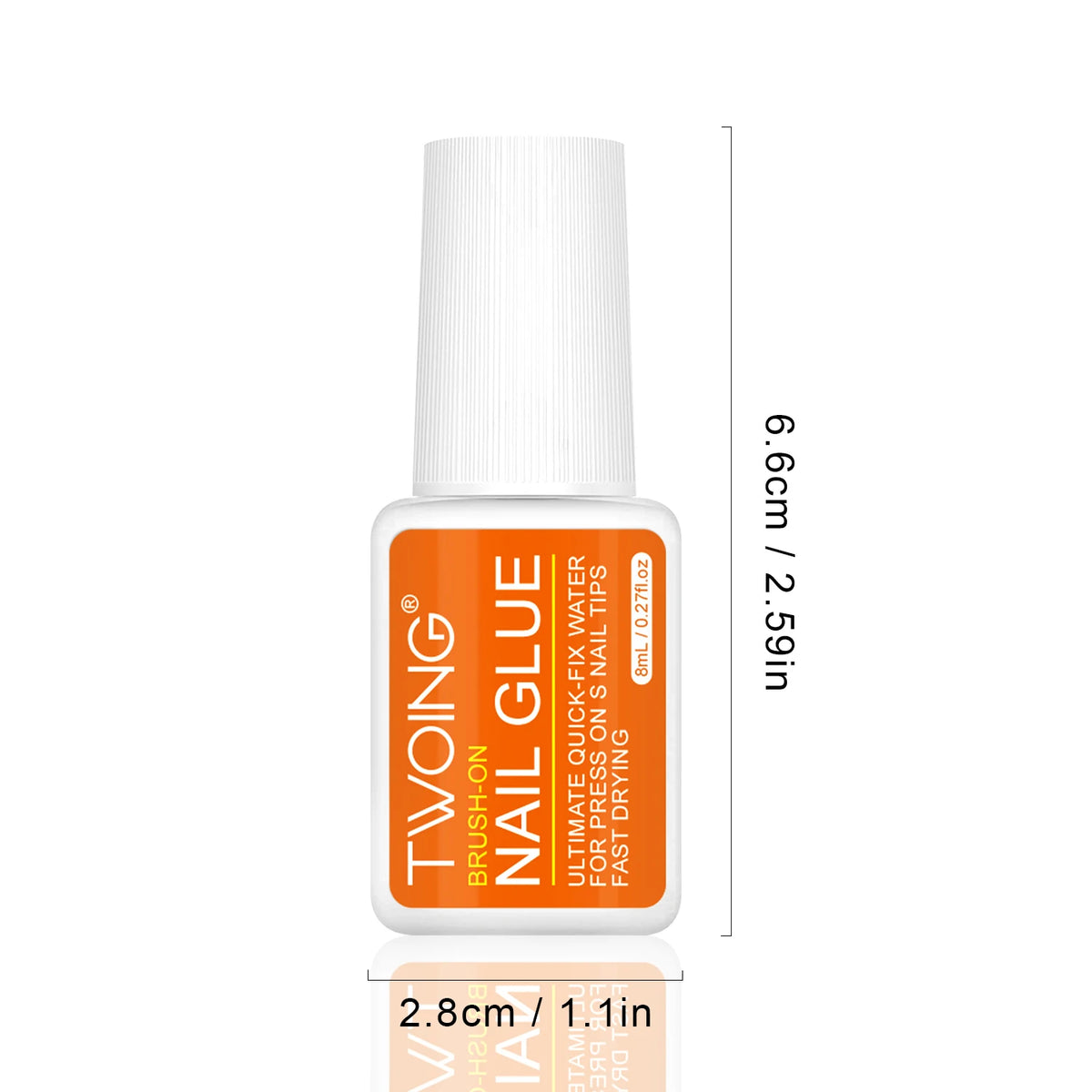 Twoing Waterproof Liquid Nail Adhesive,Long-Lasting & Fast-Drying Formaldehyde-Free Compatible with Acrylic Nails Fake Nails
