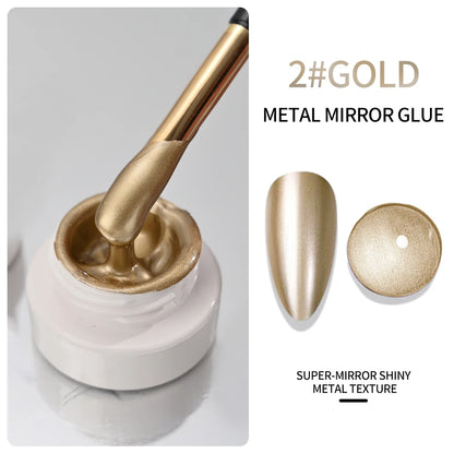 Metallic Painting Gel Chrome Gold Silver Mirror Effect Nail Polish