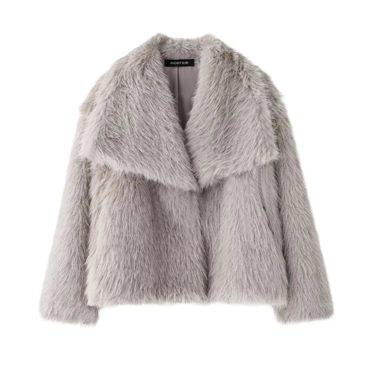 Spring Summer Casual Faux Fur Brown Warm Oversized Elegant Coats