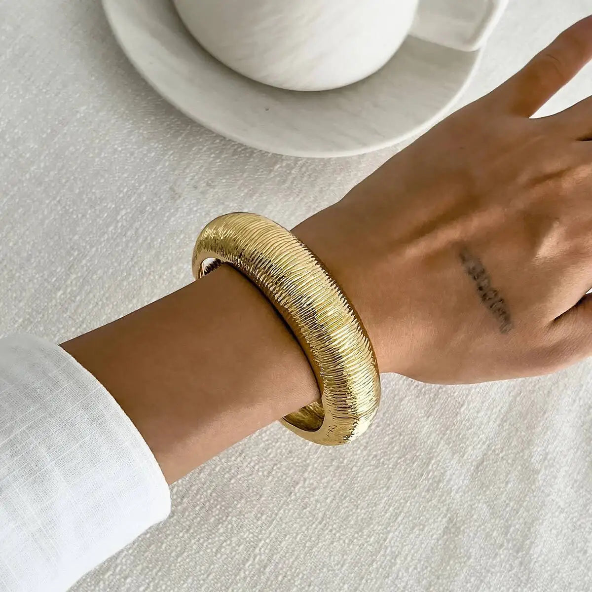 Vintage Geometry Resin Acrylic Thick Wide Bracelets