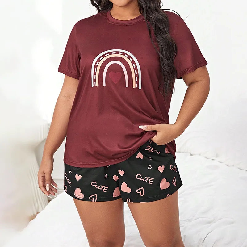 Letter Print Soft Short-sleeved Pyjama