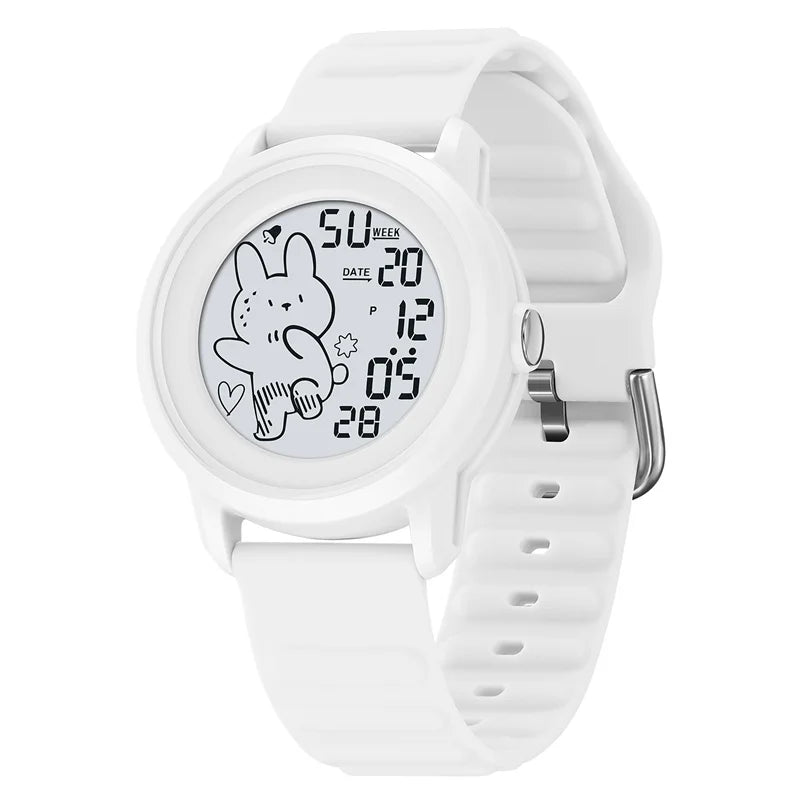 Unisex Digital Carton Rabbit LED Waterproof Watches