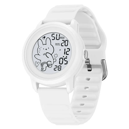 Unisex Digital Carton Rabbit LED Waterproof Watches