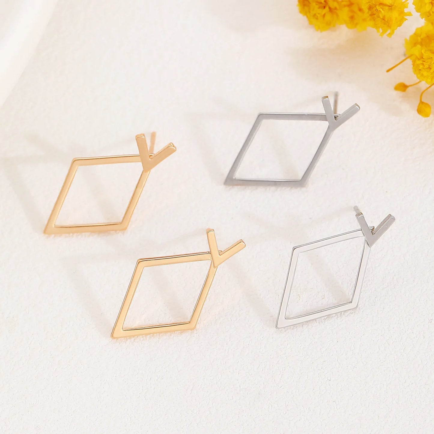 DANA Geometric Square Triangles Stud Earrings