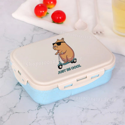 Capybara Lunch Boxes Kids Cute Anime Print Separate Lunch Box