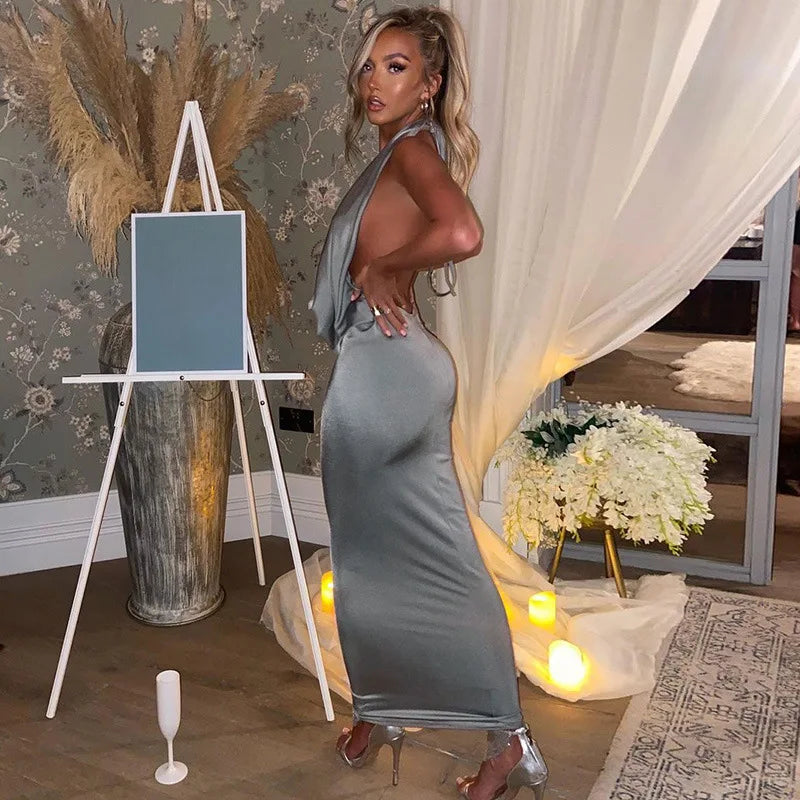 Backless Midi Bodycon Sexy Dress