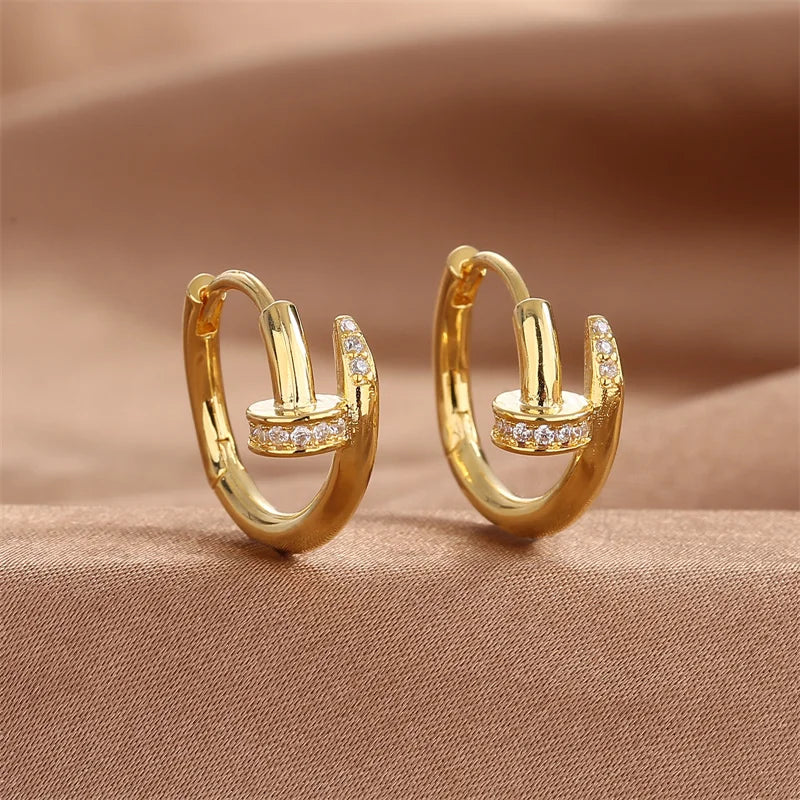 Zircon Round Circle Hoop Earring