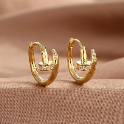 Zircon Round Circle Hoop Earring