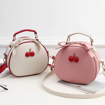 Cherry Pattern Sweet Small Round Mini Backpack Shoulder Bags