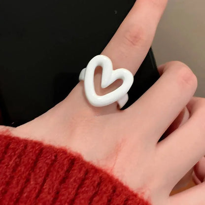 Anillo dulce de corazón esmaltado