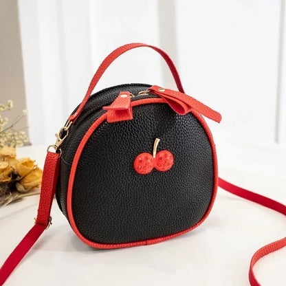 Cherry Pattern Sweet Small Round Mini Backpack Shoulder Bags