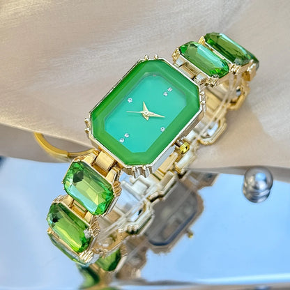 Rhinestone chain rectangular color case rhinesto watch