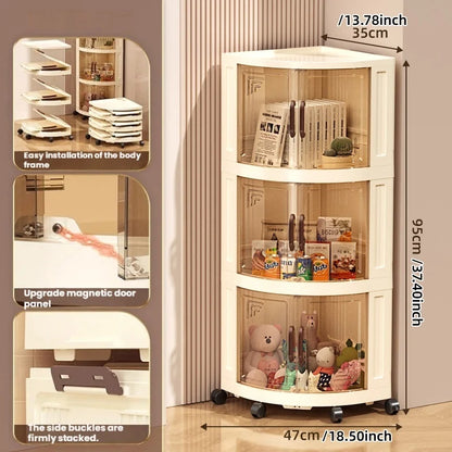 Plastic double-door foldable storage cabinet