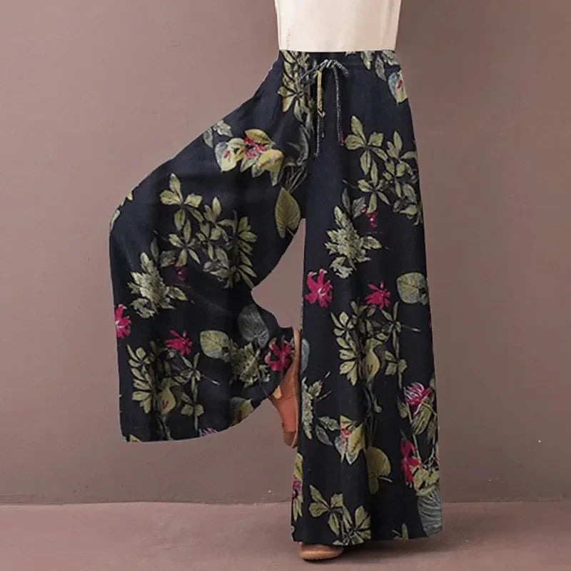 Floral Wide Leg Bohemia Plus Size Pants
