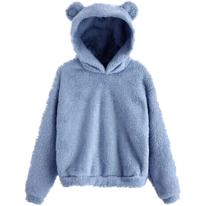 Korean Bear Ears Cute Fluffy Pullover