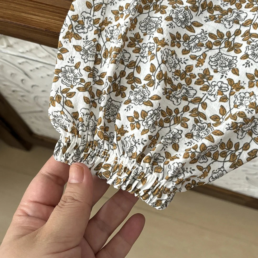 1-8yr Old  Floral Print Harem Bear Casual Loose Children's Thin Wide Leg Pant