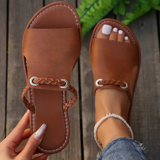 Square Head Cross Flat Flip-flops Slippers