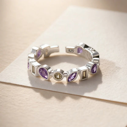 925 Sterling Silver Open Pearl Smile Stackable Finger Ring