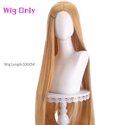 Tangled Rapunzel Long Hair Princess Cosplay Costume
