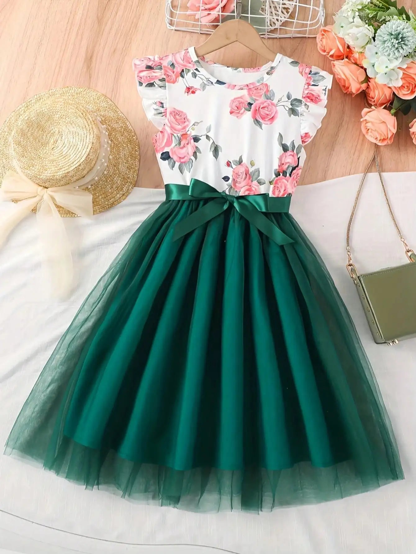 Small Flying Sleeve Printed Dress