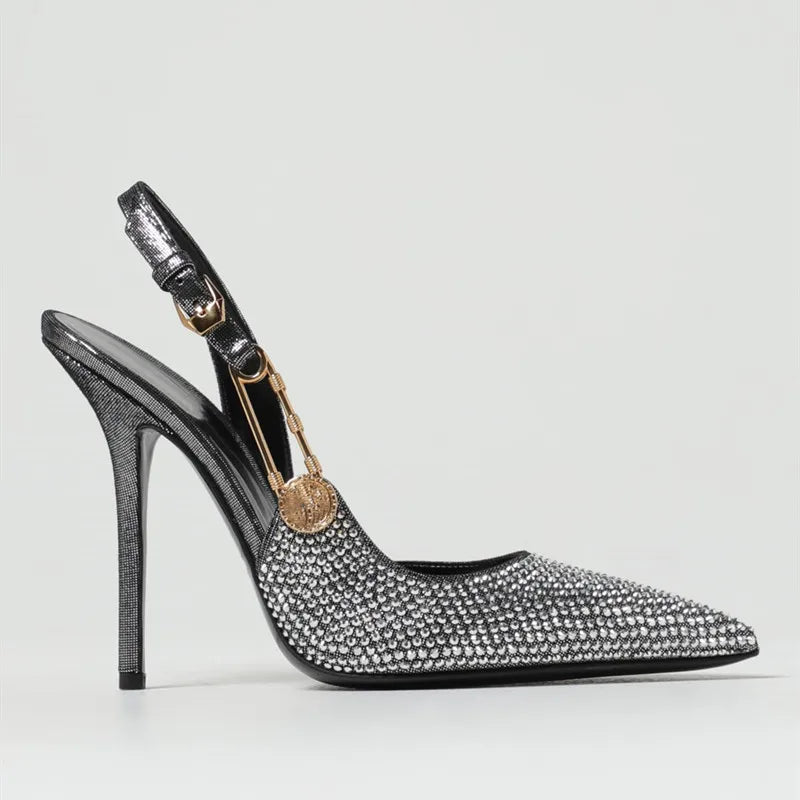 Luxury Rhinestones Buckle Shoes