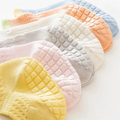 3pairs/lot 6 Colored Of Net Eye Non-slip Cotton Socks