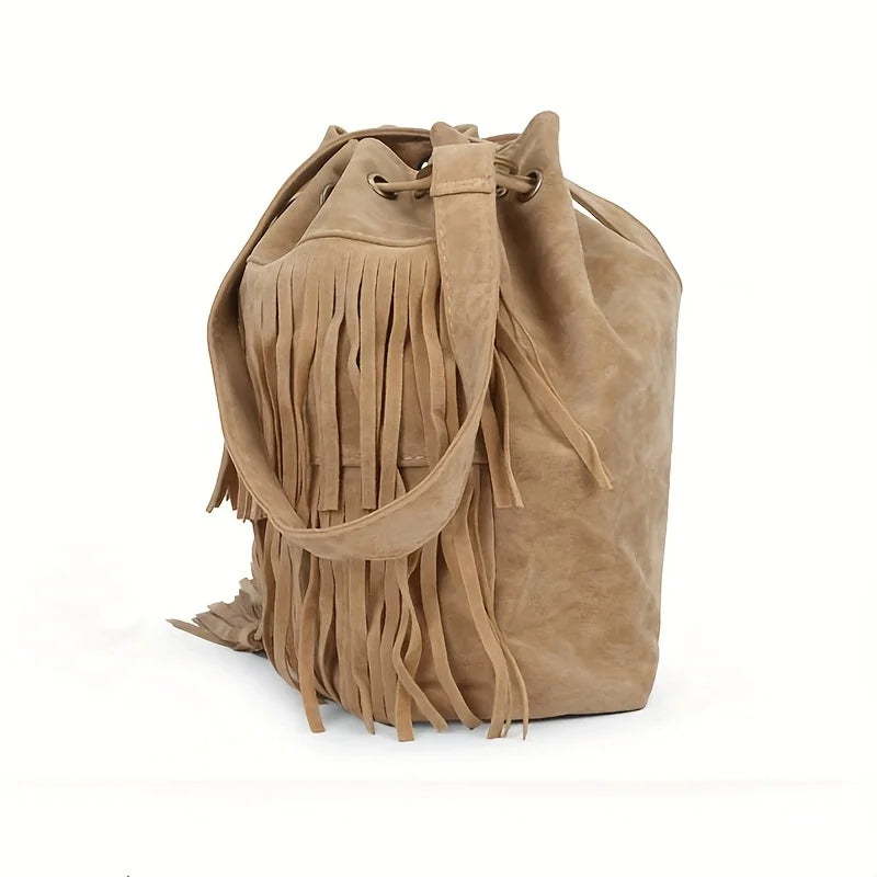 Soft Velvet Frosted Tassel Bag