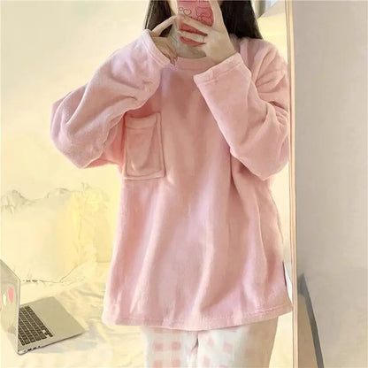 Fleece Thick Warm Pajamas Set