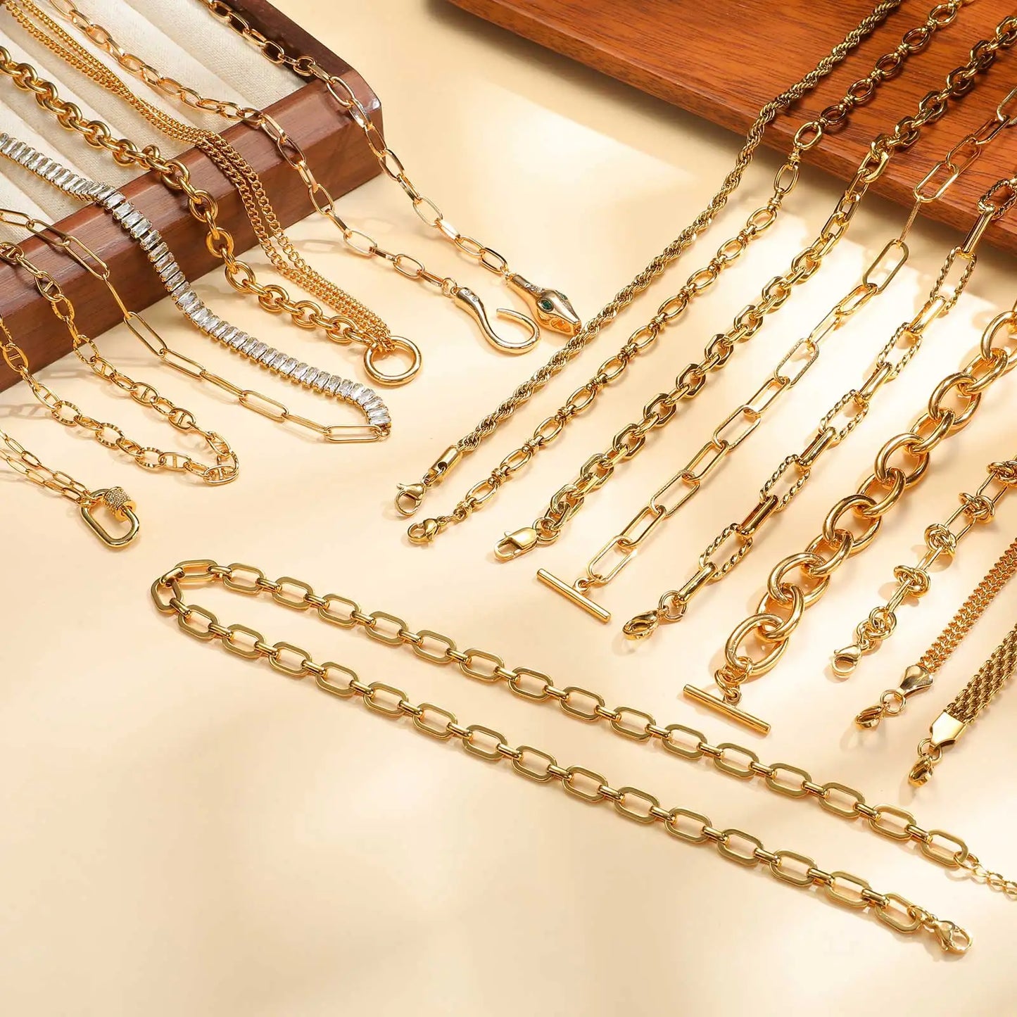 Chunky Gold Stainless Steel Jewelry Necklace