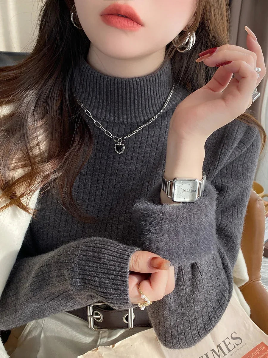 Sweater Thicken Slim Knit Pullover