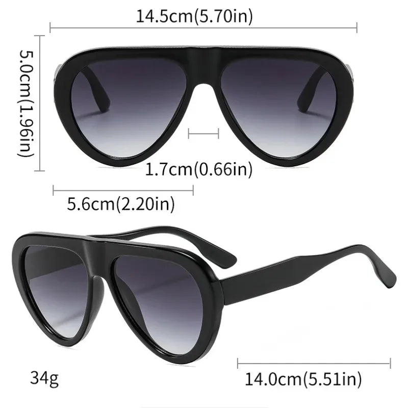 Vintage Oversized Oval Sexy Sunglasses