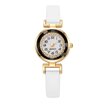 Small Arabic Casual Leather Strap Watch