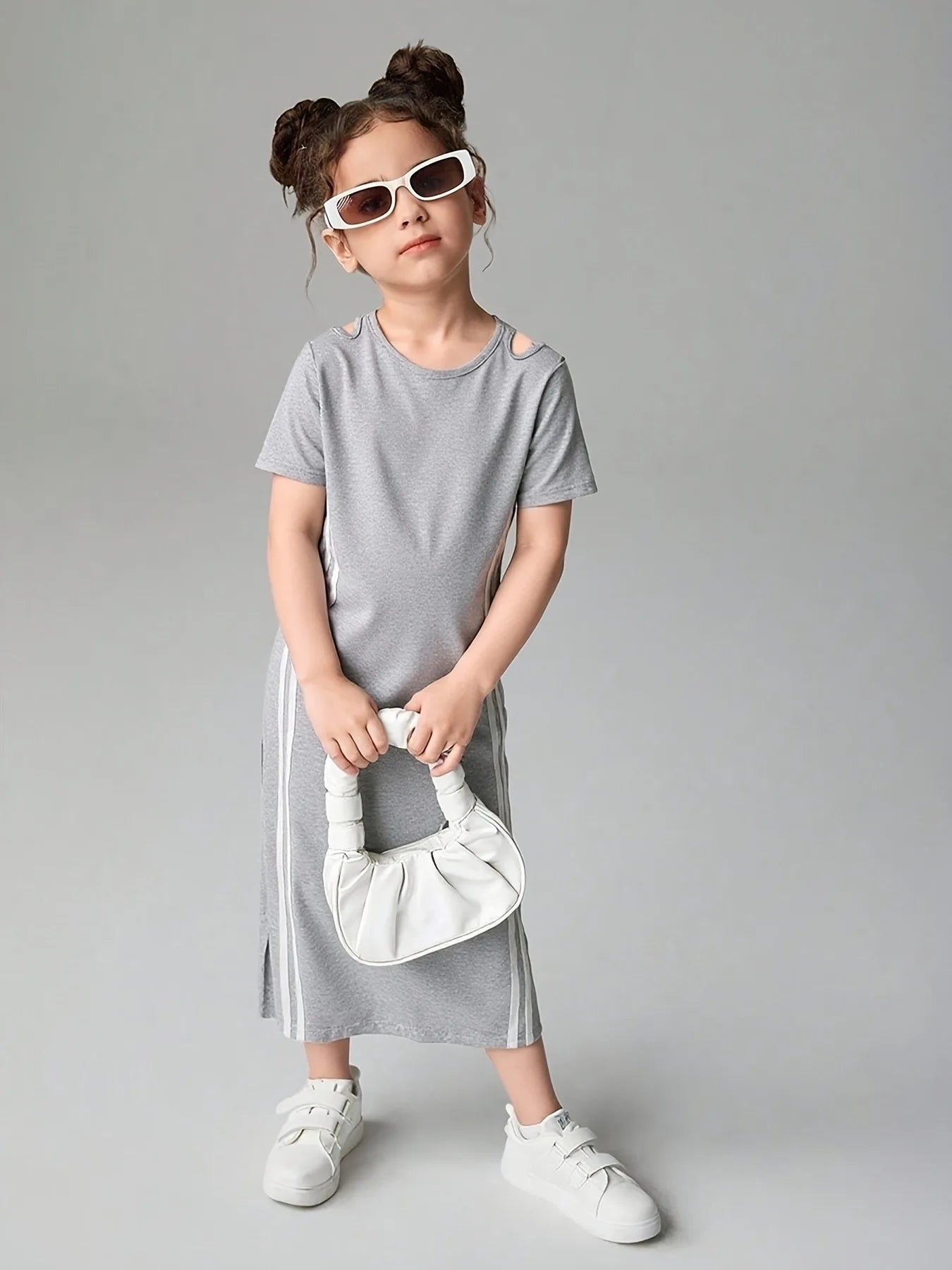 Comfy Casual Soft Breathable Short Sleeve Stripe Midi Dress