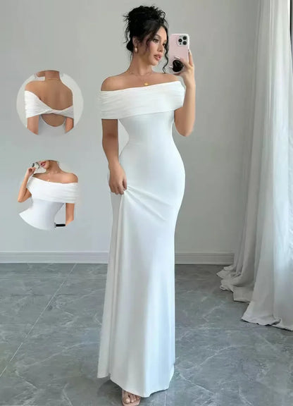 Off Shoulder Sleeveless Sexy Midi Dress