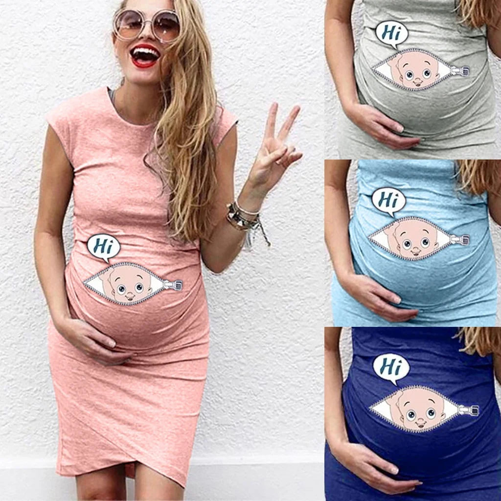 Cute Maternity Loose Maternity Plus Size Pregnant Dress